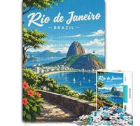 Jigsaw Puzzle Rio De Janeiro Landscape 1000pcs (52x38cm) Puzzle Challenge | For a break from screens: Adult jigsaw puzzle with 1000 pieces fits quiet evenings and weekends.