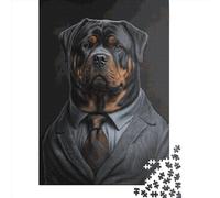Jigsaw Puzzle Rottweiler 1000 Piece Jigsaw Puzzles Wooden Jigsaw for Adults & Challenge Family 1000pcs (75x50cm)