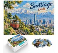 Jigsaw Puzzle Santiago, Chile Cityscape 1000pcs (52x38cm) Puzzle Challenge | For puzzle lovers on Christmas morning, this adult jigsaw puzzle with 1000 pieces suits quiet moments between celebrations.