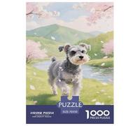 Jigsaw Puzzle Schnauzer Dog Mini Challenging Intellectual Game Impossible Hard Animal Fun And Challenging Activity 1000 Pieces for Adults And Families 70x50cm/1000pcs
