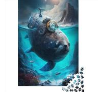 Jigsaw Puzzle Seal Supernatural 500 Piece Jigsaw Puzzles Wooden Jigsaw for Adults & Challenge Family 500pcs (52x38cm)