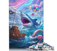 Jigsaw Puzzle Shark 1000 Piece Jigsaw Puzzles Paper Jigsaw for Adults & Challenge Family 1000pcs (38x26cm)