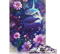 Jigsaw Puzzle Shark in Bloom 1000 Piece Jigsaw Puzzles Paper Jigsaw for Adults & Challenge Family 1000pcs (38x26cm)