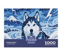 Jigsaw Puzzle Snow Husky Dog Challenging Home Decor Impossible Hard Animal Stress Relief Toy 1000 Pieces for Adults 70x50cm/1000pcs