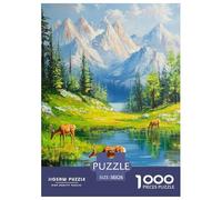 Jigsaw Puzzle Snowy Mountain Scenery Challenging Home Decor Impossible Hard Beautiful Scenery Birthday Party Gift Toy 1000 Piece for Kids And Adults 38x26cm/1000pcs