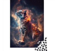 Jigsaw Puzzle Space Tiger Spirit Jigsaw Puzzles for Adults 1000 Pieces Paper Jigsaw Wall Art Puzzle Games 1000pcs (38x26cm)