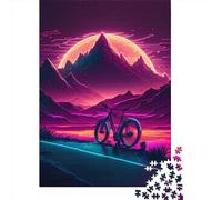 Jigsaw Puzzle Synthwave Bike Jigsaw Puzzles for Adults 1000 Pieces Wooden Jigsaw Wall Art Puzzle Games 1000pcs (75x50cm)