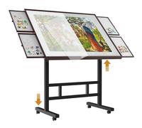 Jigsaw Puzzle Table 1500 Pieces,Adjustable Height&Up Puzzle Board with Cover and 4 Drawers,34×26in Puzzle Tables for Adults,Puzzle Board with Cover with Legs for Puzzle Doer(Coffee Color)