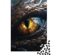 Jigsaw Puzzle Thunder Dragons Topaz Eye 1000 Piece Jigsaw Puzzles Wooden Jigsaw for Adults & Challenge Family 1000pcs (75x50cm)