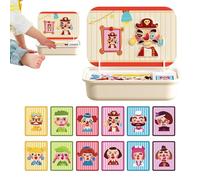 Jigsaw Puzzle - Wood, 13.58x9.45x2.76in Table Game Educational Magnetic Puzzle Rust-Resistant | Interactive Design Cognitive Development Toy, Learning Board For, Preschool, Home