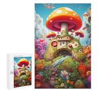 Jigsaw Puzzle1000 PCS Fantasy Mushroom Village Puzzle for Adults Relaxing Games Improve Memory Unique Gifts for Birthday And Christmas 1000 PCS