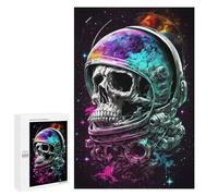 Jigsaw Puzzle1000 PCS Galactic Skull Helmet Art Puzzle for Adults Relaxing Games Improve Memory Unique Gifts for Birthday And Christmas 1000 PCS