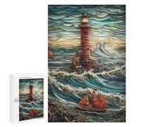 Jigsaw Puzzle1000 PCS Lighthouse Paper Quilling Puzzle for Adults Relaxing Games Improve Memory Unique Gifts for Birthday And Christmas 1000 PCS
