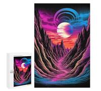 Jigsaw Puzzle1000 PCS Neon Mountain Sunset Puzzle for Adults Relaxing Games Improve Memory Unique Gifts for Birthday And Christmas 1000 PCS