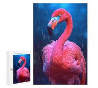 Jigsaw Puzzle1000 PCS Rainbow Flamingo in The Rain Puzzle for Adults Relaxing Games Improve Memory Unique Gifts for Birthday And Christmas 1000 PCS
