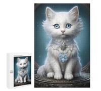 Jigsaw Puzzle1000 PCS Regal White Kitten Portrait Puzzle for Adults Relaxing Games Improve Memory Unique Gifts for Birthday And Christmas 1000 PCS