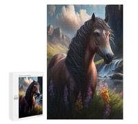 Jigsaw Puzzle1000 PCS Wild Horse in Mountain Paradise Puzzle for Adults Relaxing Games Improve Memory Unique Gifts for Birthday And Christmas 1000 PCS
