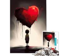 Jigsaw Puzzle1000 Pieces A Broken Heart Calming Decorative Toy Perfect Joint between Each Part Smart Play for Casual Social Meetings (Size 38x52cm)