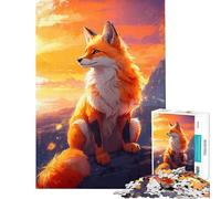 Jigsaw Puzzle1000 Pieces A Fox Enjoying The View Stress Free Handcraft Play Laser Cut Seamless Assembly Nice Gifts for Leisure Enjoyment (Size 50x75cm)