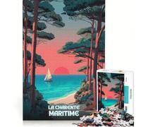 Jigsaw Puzzle1000 Pieces Affiche Coucher De Soleil, Family Games, Birthday Present, with Matching Poster And Trivia Sheet 38x52cm
