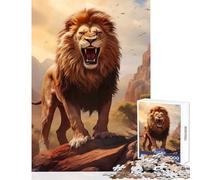 Jigsaw Puzzle1000 Pieces Angry Wild Lion King Jigsaws for Adults Puzzle Stress Reliever Difficult And Challenge Toy Intellectual Game (38x26cm)