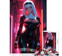 Jigsaw Puzzle1000 Pieces Anime Latex Nun Jigsaw Puzzles for Adults Family Activities Train Your Brain And Hands Stress Reduction Gifts (38x26cm)