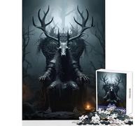 Jigsaw Puzzle1000 Pieces Baphomet On A Throne Puzzles for Teenagers Difficult Hard Challenging To Complete Challenging Game Gifts (38x26cm)