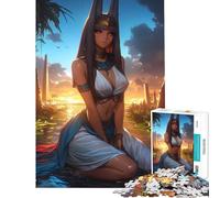Jigsaw Puzzle1000 Pieces Bastet Egyptian Goddess Gaming Brain Intelligence Challenge Addictive Toys Hands-on Game Birthday Present Secret Santa Gifts (Size 75x50cm)