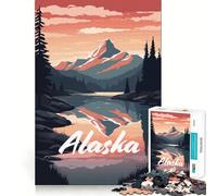 Jigsaw Puzzle1000 Pieces Beautiful Alaska Lake Seamless Cut Game Mind Game Gift Casual Play Game Christmas Home Art (38x52cm)