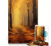 Jigsaw Puzzle1000 Pieces Beautiful Autumn Forest Seamless Cut Game Mind Game Gift Casual Play Game Christmas Home Art (38x26cm)