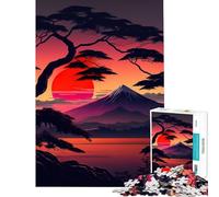 Jigsaw Puzzle1000 Pieces Beautiful Japan Sunset Brain Intelligence Challenge Addictive Toys Hands-on Game Birthday Present Secret Santa Gifts (Size 75x50cm)