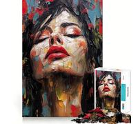 Jigsaw Puzzle1000 Pieces Beauty Drawn Woman Seamless Cut Game Mind Game Gift Casual Play Game Christmas Home Art (38x52cm)