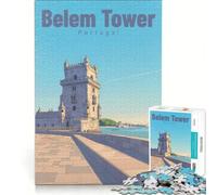 Jigsaw Puzzle1000 Pieces Belem Tower Serenity at Dusk, Relaxing Games, Parent-child Interaction, Gifts for Friends And Family 38x26cm