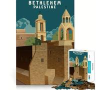 Jigsaw Puzzle1000 Pieces Bethlehem Church Palestine Smooth Joint Fun Logic Thinking Play Casual Game Time Christmas Fun Gift (38x26cm)