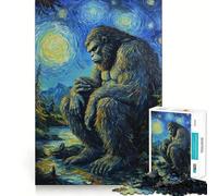 Jigsaw Puzzle1000 Pieces Bigfoot's Midnight Contemplation Seamless Cut Game Mind Game Gift Casual Play Game Christmas Home Art (38x26cm)