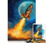 Jigsaw Puzzle1000 Pieces Bitcoin Blast Off Seamless Cut Game Mind Game Gift Casual Play Game Christmas Home Art (38x52cm)