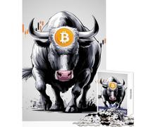 Jigsaw Puzzle1000 Pieces Bitcoin Bull Home Decoration Toys Great Gift for Games Hands-on Game Difficult And Challenge Size 50x75cm