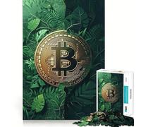 Jigsaw Puzzle1000 Pieces Bitcoin Crypto Jungle Smooth Joint Fun Logic Thinking Play Casual Game Time Christmas Fun Gift (38x26cm)