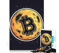 Jigsaw Puzzle1000 Pieces Bitcoin to The Moon Seamless Cut Game Mind Game Gift Casual Play Game Christmas Home Art (38x26cm)