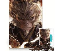 Jigsaw Puzzle1000 Pieces Black Myth Wukong Portrait Fine Joint Fun, Brain Boosting Play, Quiet Game Time, Xmas Leisure Gift (38x26cm)