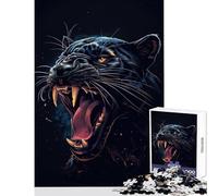 Jigsaw Puzzle1000 Pieces Black Panther Roar Puzzles for Teenagers Difficult Hard Challenging To Complete Challenging Game Gifts (50x75cm)