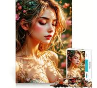 Jigsaw Puzzle1000 Pieces Blond Woman in A Garden Fine Joint Fun, Brain Boosting Play, Quiet Game Time, Xmas Leisure Gift (38x26cm)