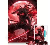 Jigsaw Puzzle1000 Pieces Bloodmoon Ninja Samurai Fine Joint Fun, Brain Boosting Play, Quiet Game Time, Xmas Leisure Gift (38x26cm)