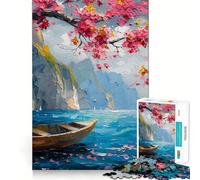 Jigsaw Puzzle1000 Pieces Blossoms Boat Dream Fine Joint Fun, Brain Boosting Play, Quiet Game Time, Xmas Leisure Gift (38x26cm)