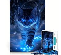 Jigsaw Puzzle1000 Pieces Blue-Eyed Cat in Snow Fine Joint Fun, Brain Boosting Play, Quiet Game Time, Xmas Leisure Gift (38x52cm)