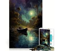 Jigsaw Puzzle1000 Pieces Boat In The Night Fine Joint Fun, Brain Boosting Play, Quiet Game Time, Xmas Leisure Gift (50x75cm)
