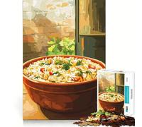 Jigsaw Puzzle1000 Pieces Bowl of Rice with Vegetables Fine Joint Fun, Brain Boosting Play, Quiet Game Time, Xmas Leisure Gift (50x75cm)