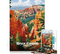 Jigsaw Puzzle1000 Pieces Bryce Canyon National Park Illustration Fine Edge Craft Smart Mind Activity Relax Game Play Christmas Fun Gift (38x52cm)