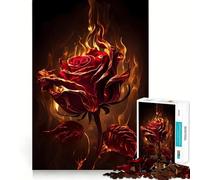 Jigsaw Puzzle1000 Pieces Burning Love V Neat Cut Decor Brain Game Gift Calm Game Time Birthday Activity (50x75cm)