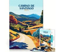Jigsaw Puzzle1000 Pieces Camino De Santiago Spain Landscape Art Flawless Cut Fun Logic Fun Toy Free Play Game Birthday Activity (38x52cm)